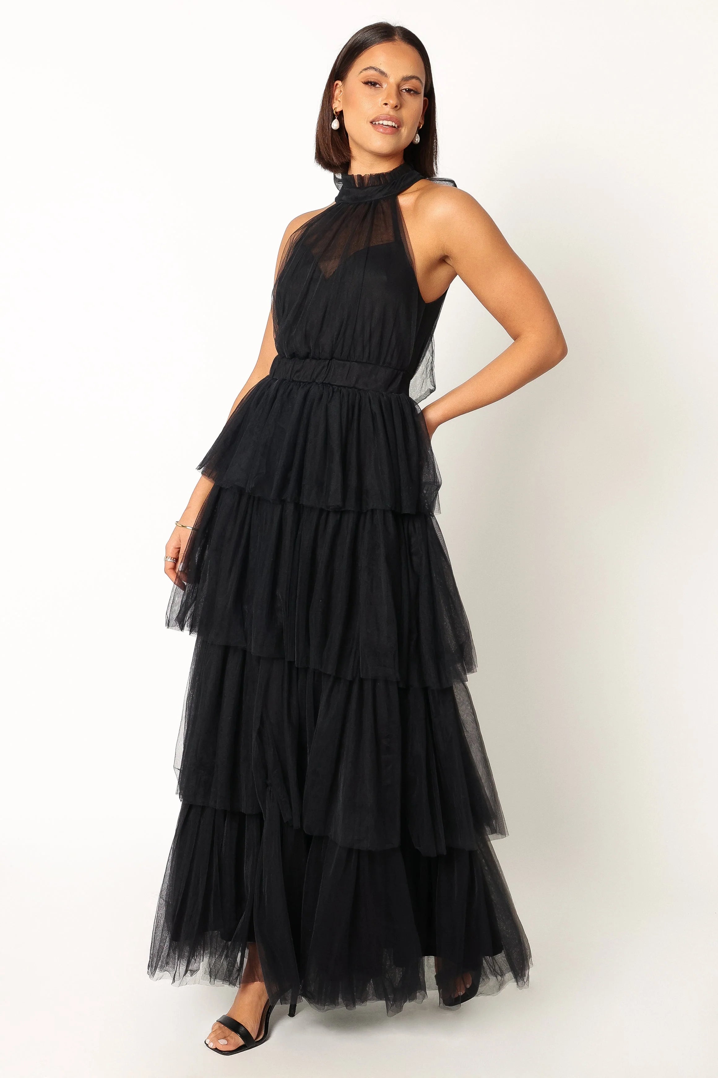 Frances Halterneck Maxi Dress - Black