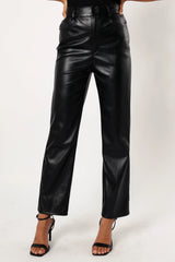 Maverick Vegan Leather Pants - Black