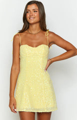 Penny Lane Yellow Sequin Mini Dress