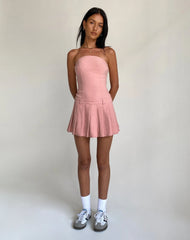 Payoda Bandeau Mini Dress in Pink