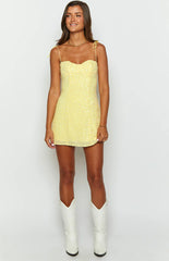 Penny Lane Yellow Sequin Mini Dress