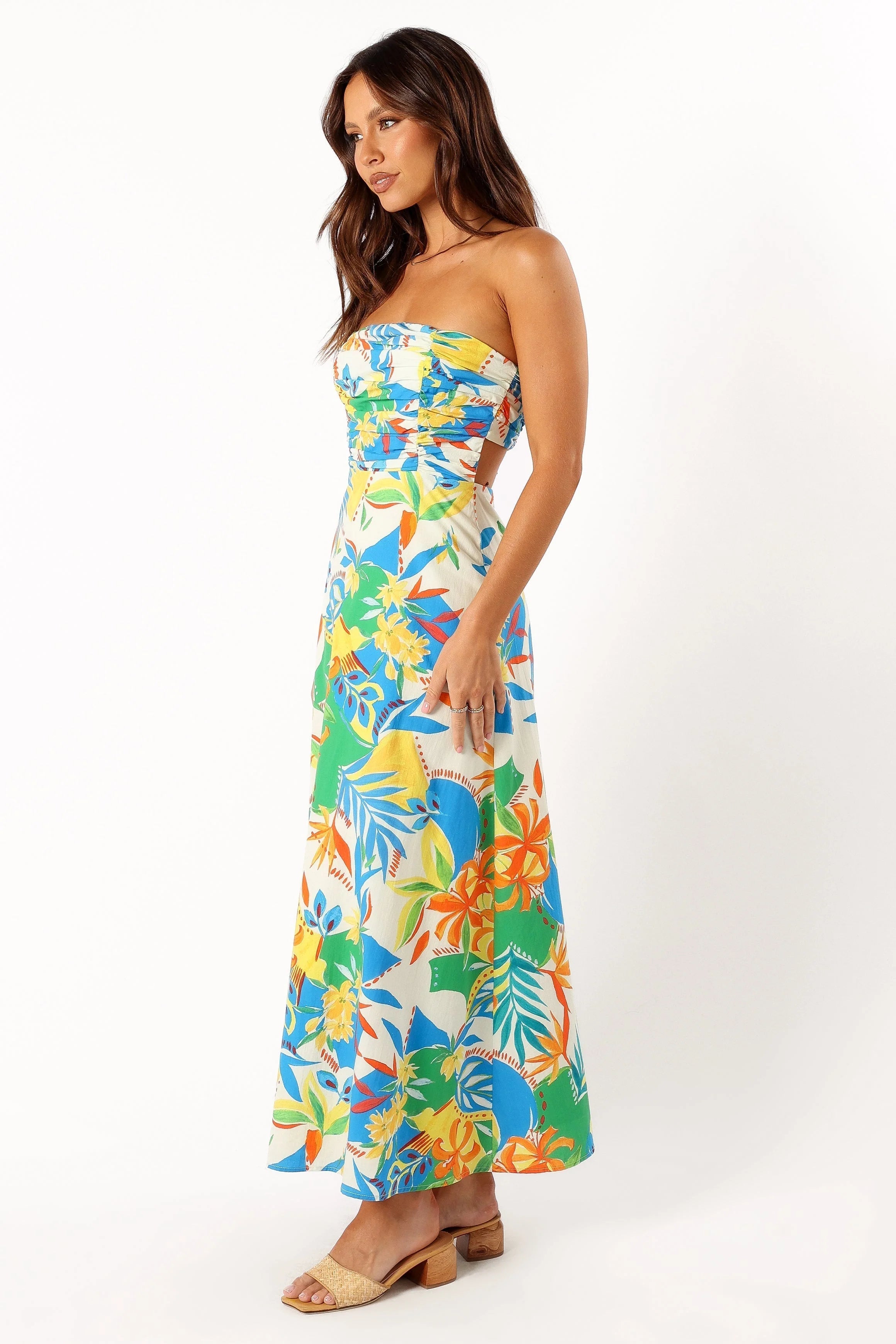 Harriet Strapless Midi Dress - Malta Print