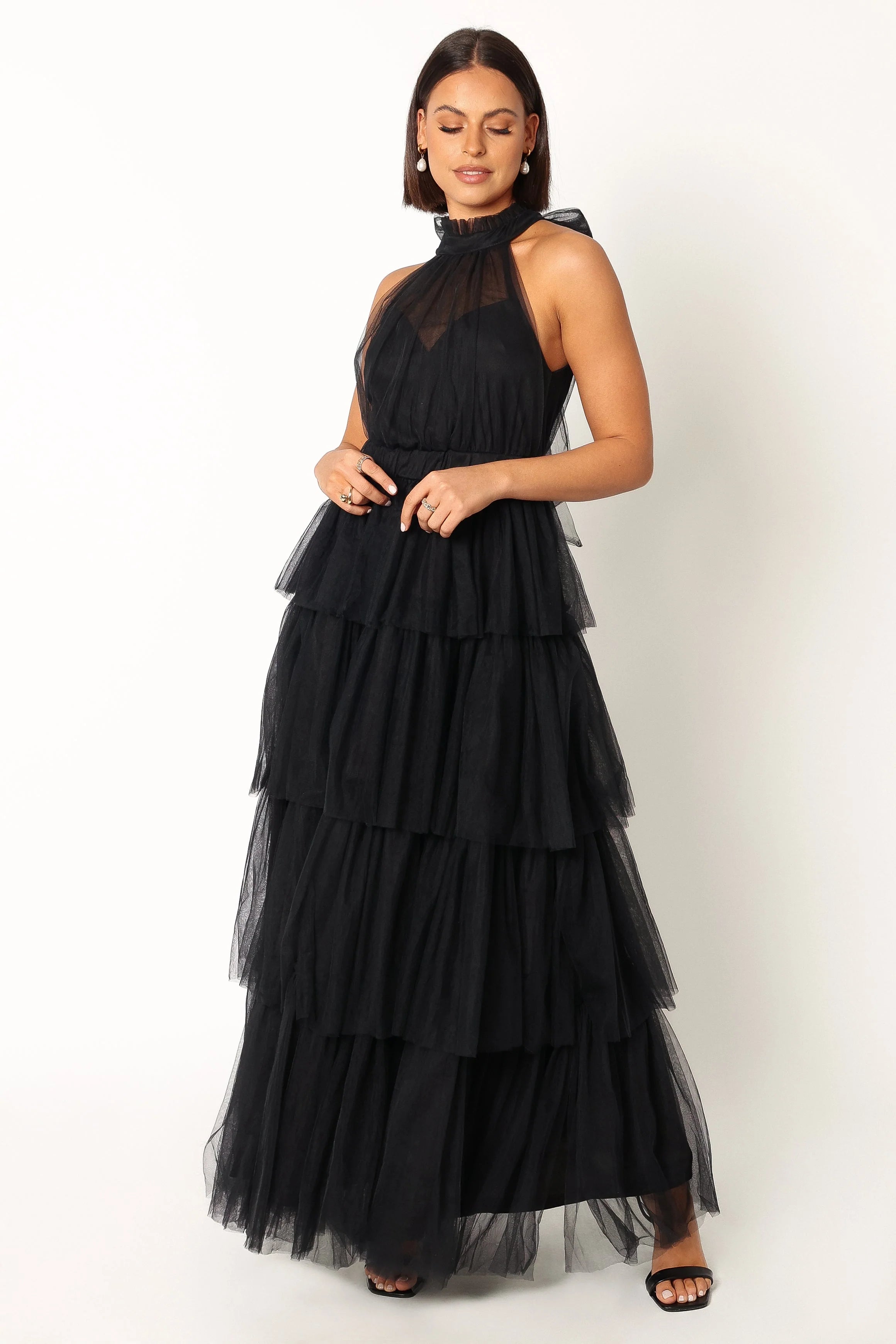 Frances Halterneck Maxi Dress - Black