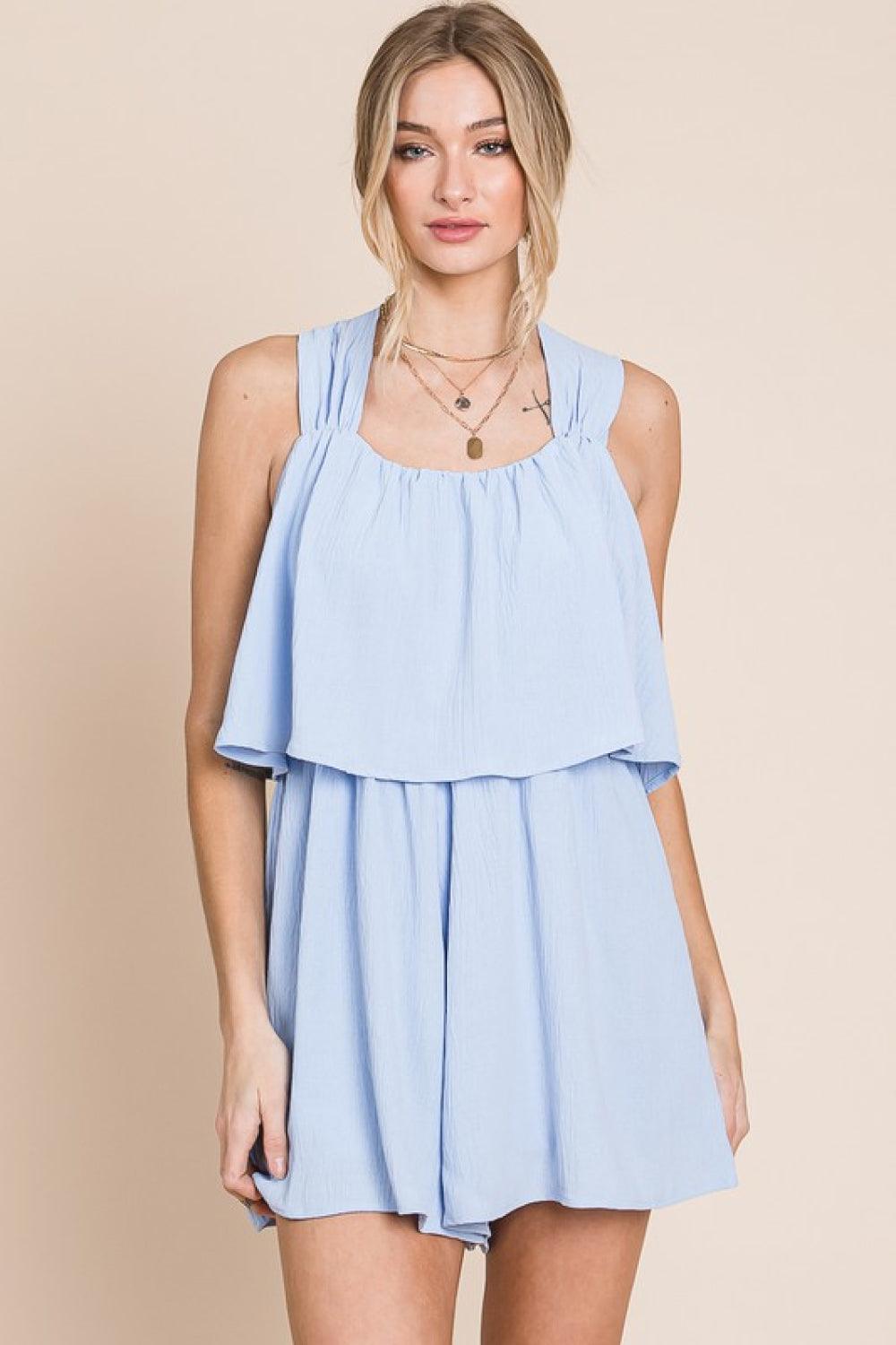 See You There Ruffled Racerback Romper