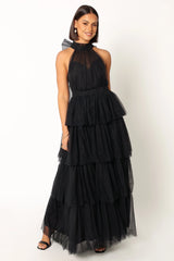 Frances Halterneck Maxi Dress - Black