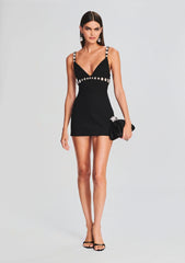 Polly crystal mini dress Black/Silver