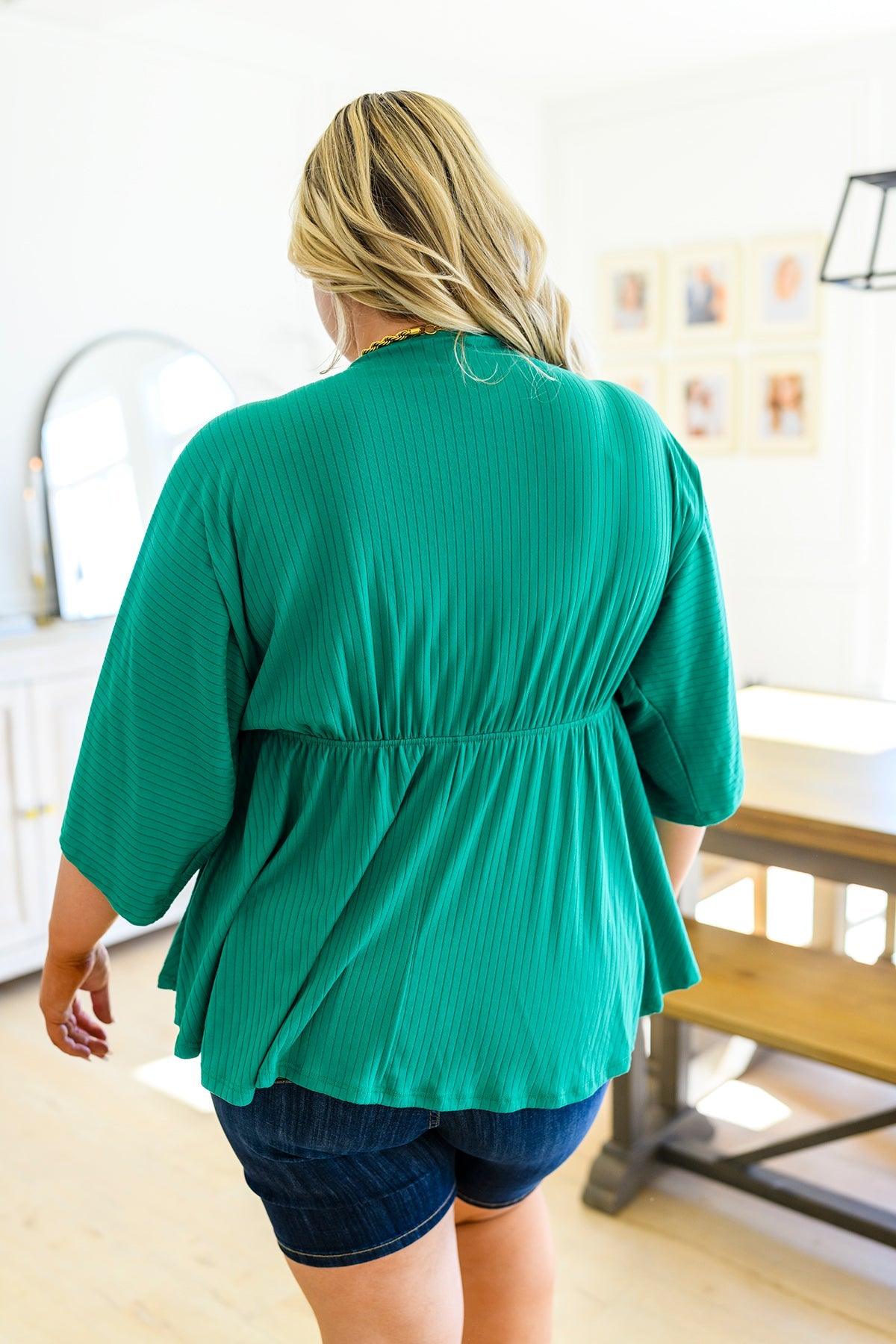 Storied Moments Draped Peplum Top