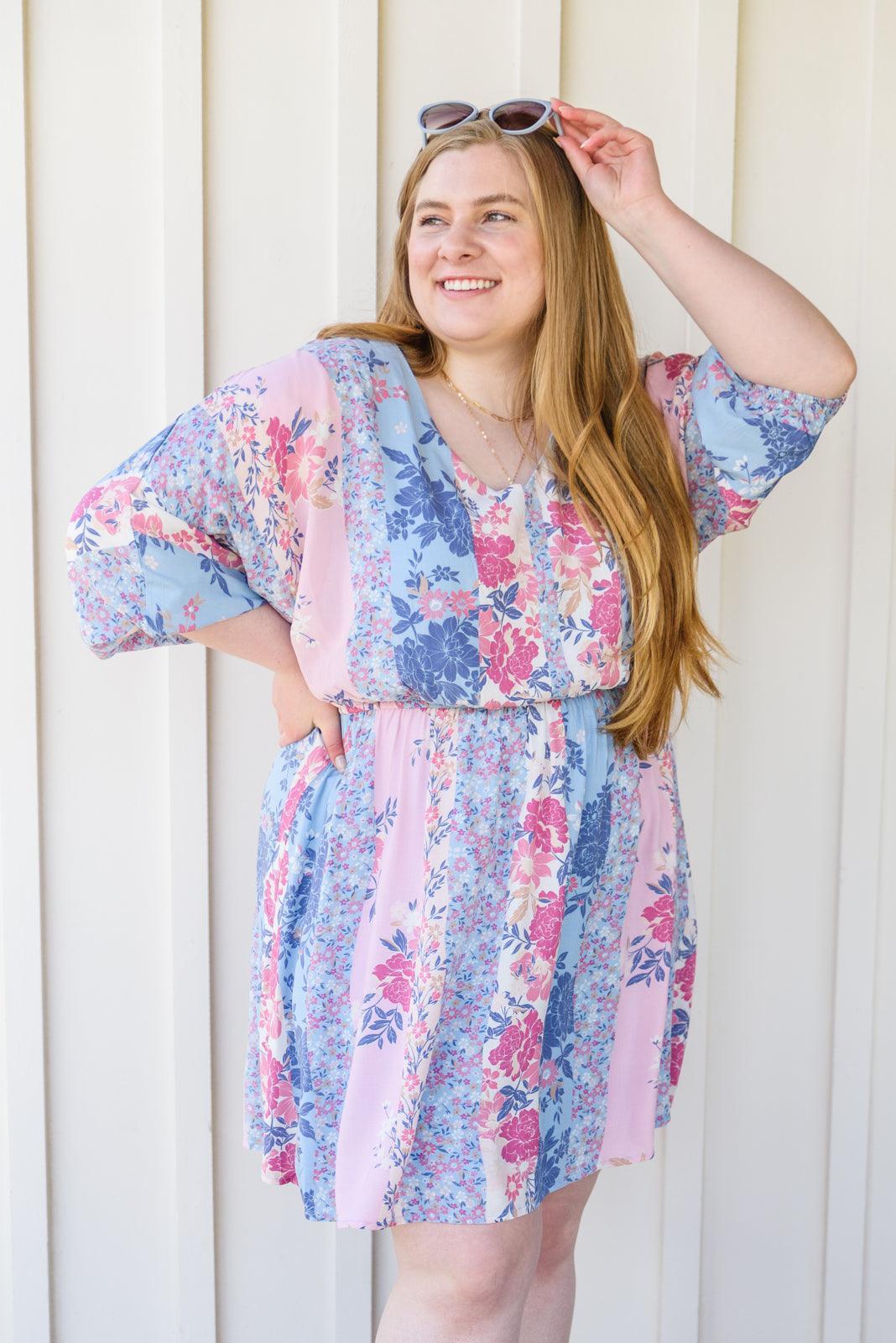 Perfectly Paired Print Dress in Lavender