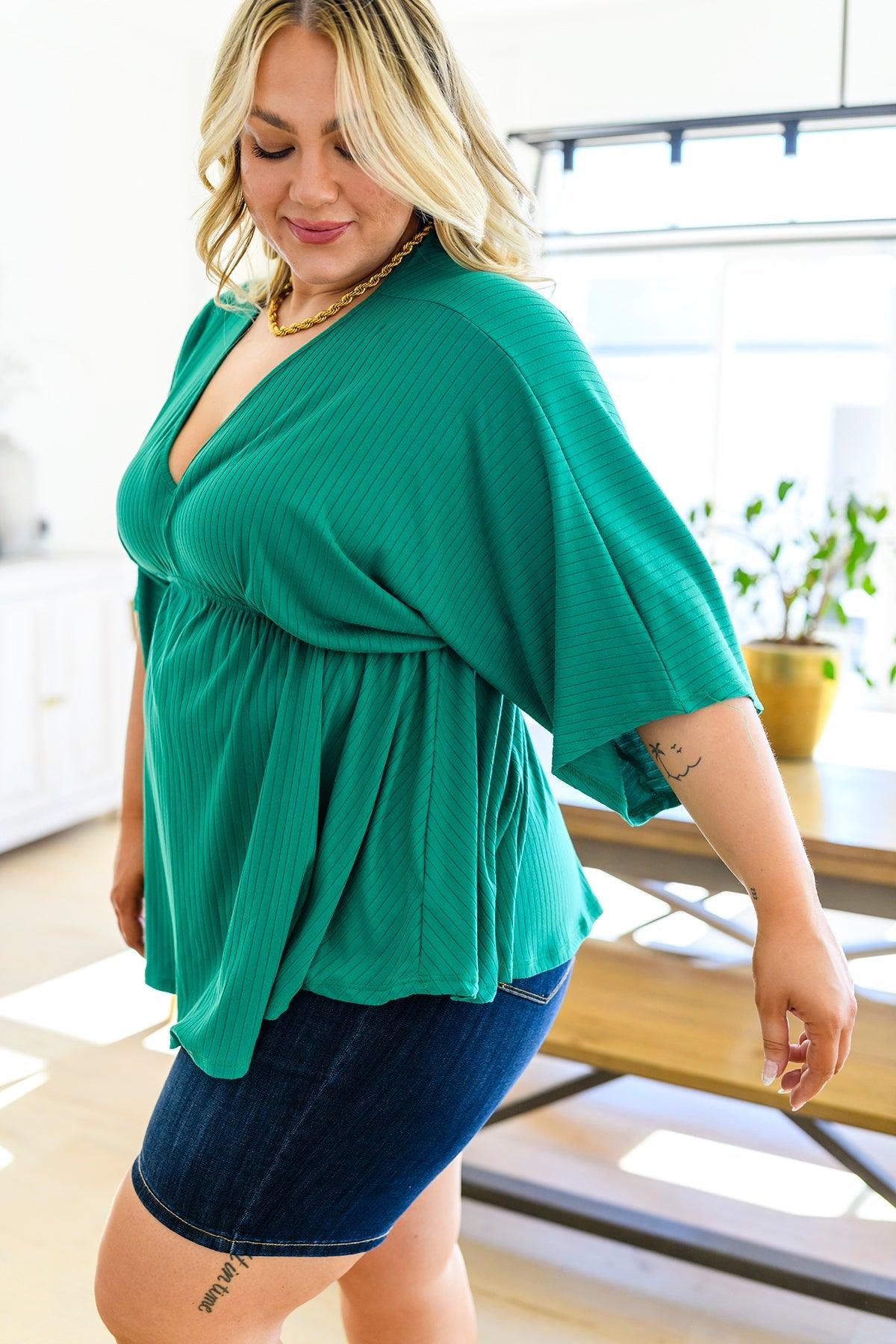 Storied Moments Draped Peplum Top