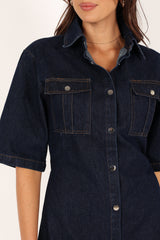 Rev Mini Dress - Dark Denim