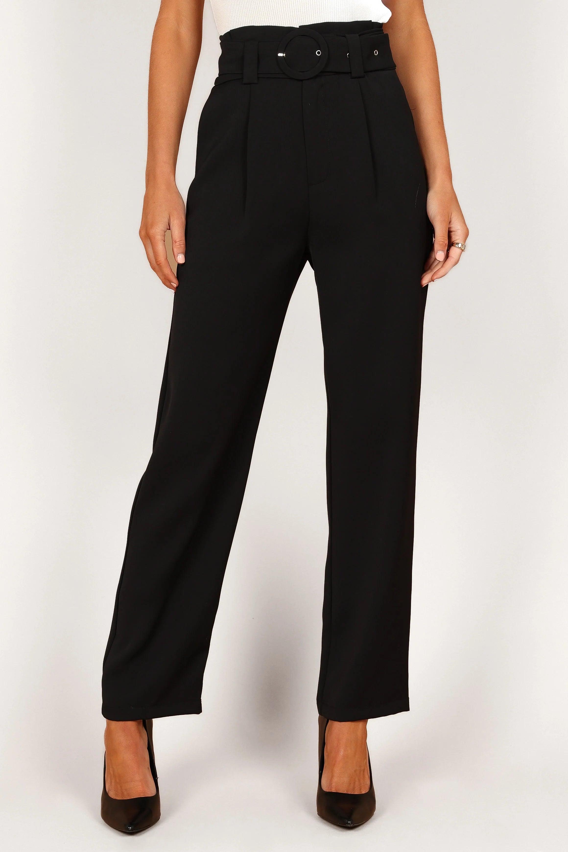 Kristina High Waisted Pants - Black