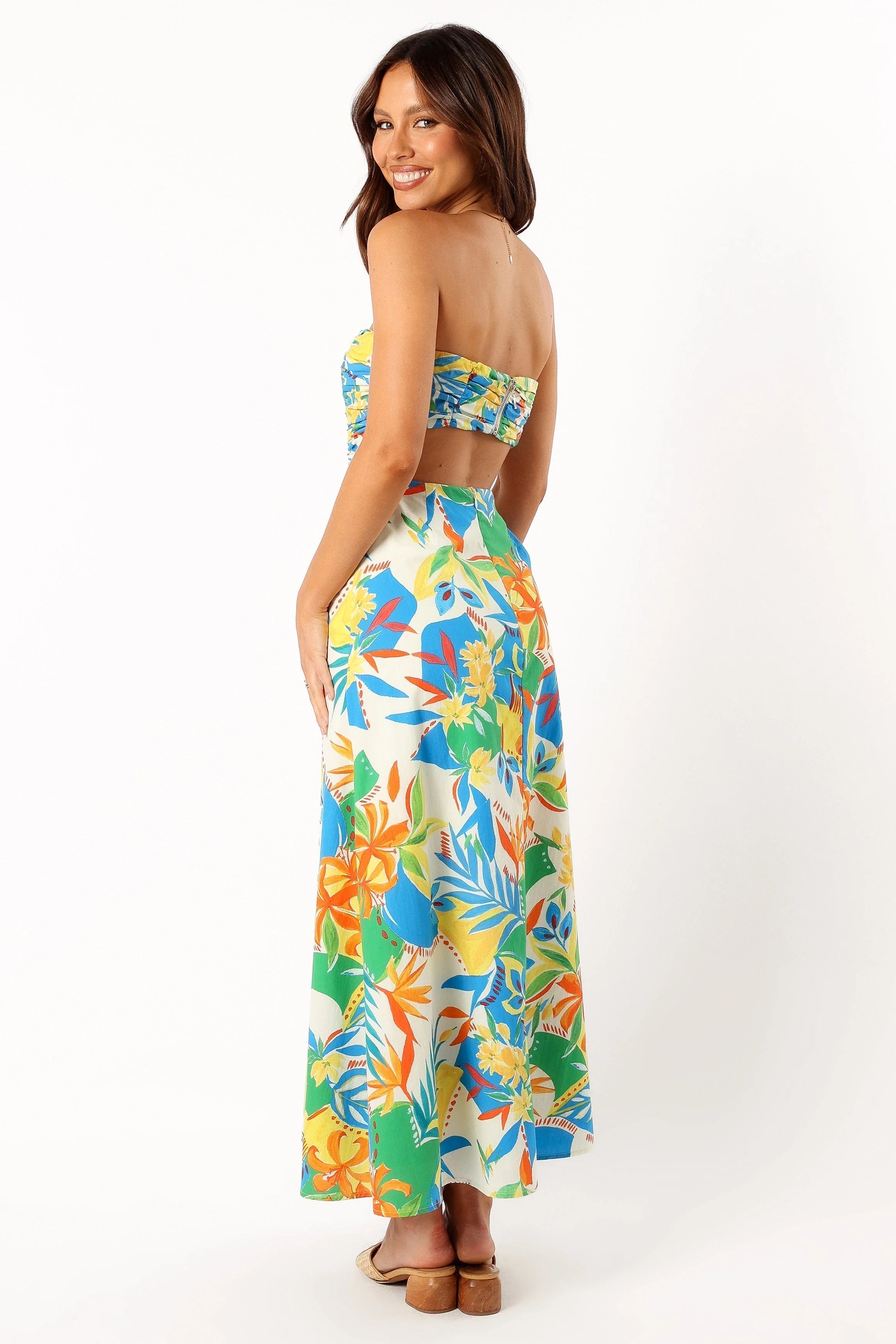 Harriet Strapless Midi Dress - Malta Print