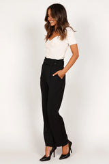 Kristina High Waisted Pants - Black