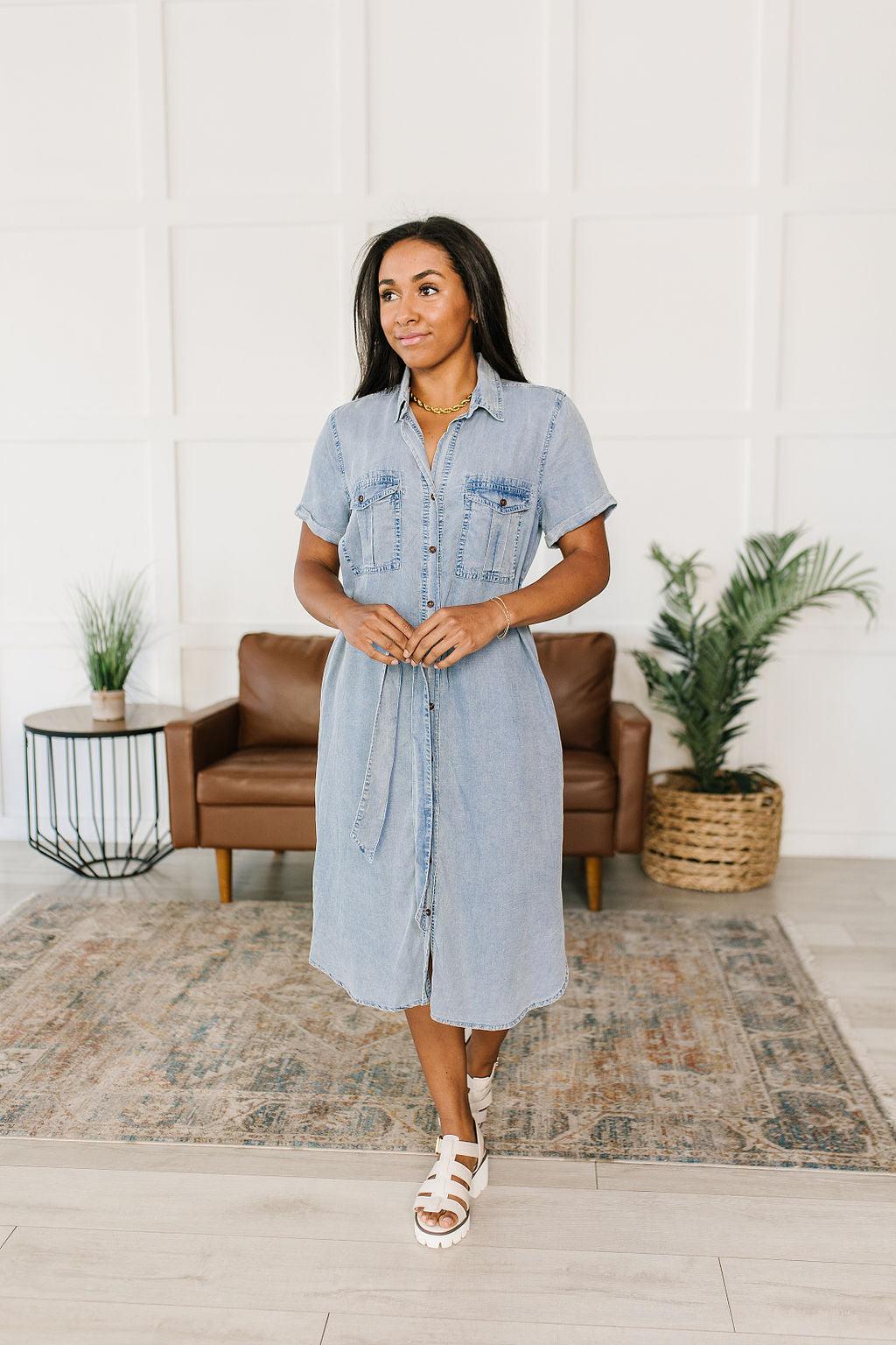 Wait For It Denim Shirtdress