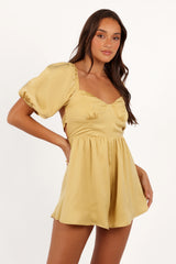 Billie Romper - Honeysuckle Yellow